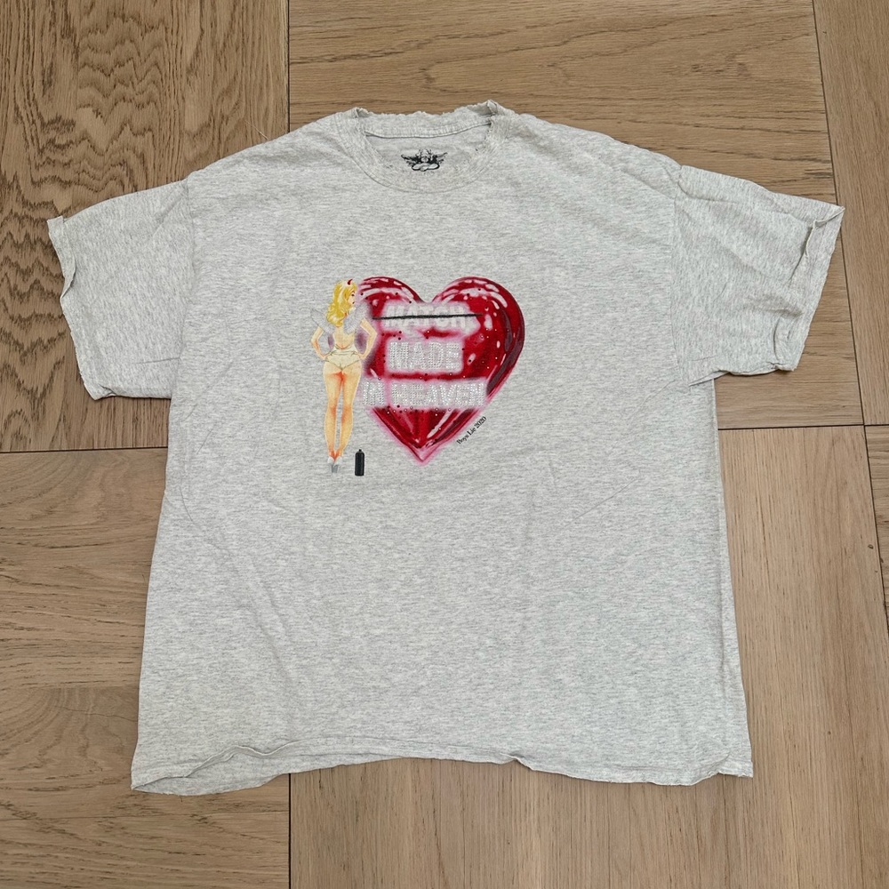 Boys Lie Gray Tee with Red Heart Graphic